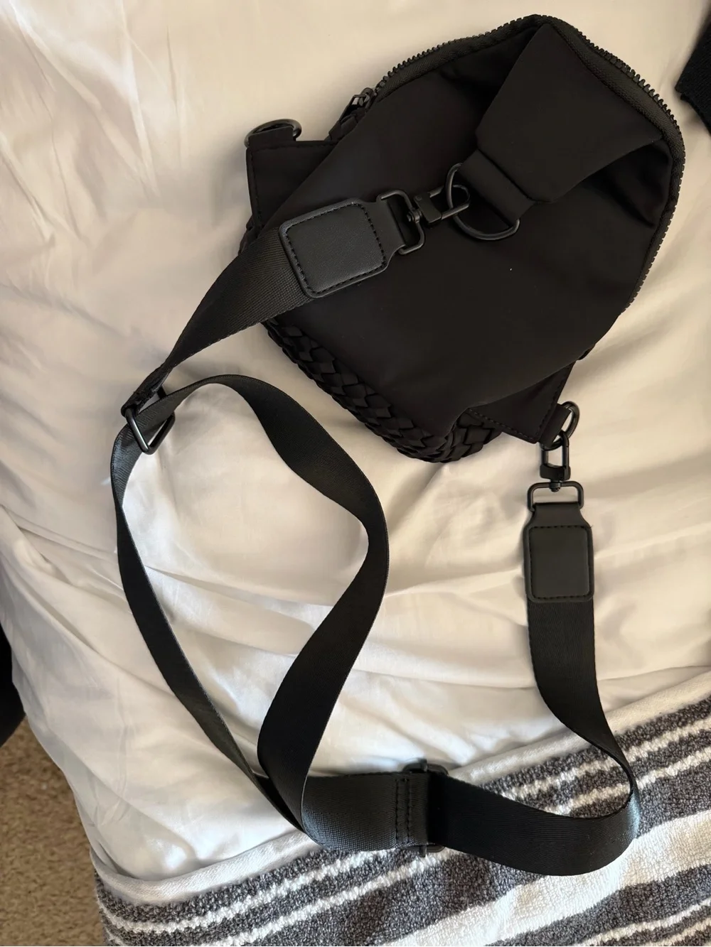 CALIA by Carrie Underwood Black Woven Crossbody Sling Bag